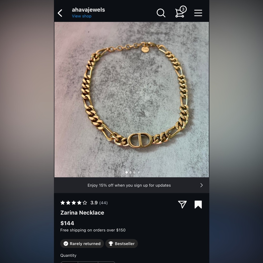 Christian Dior repurposed necklace